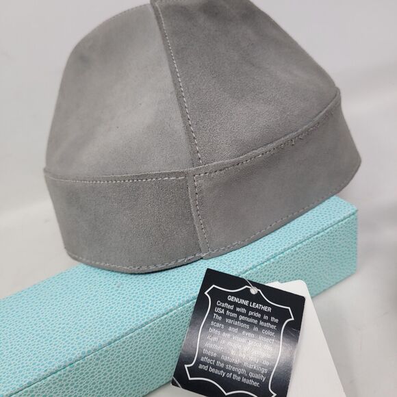 Civil War Confederate Gray Henschel Hat Co LARGE Leather Suede Reenactment NWT - Picture 5 of 7